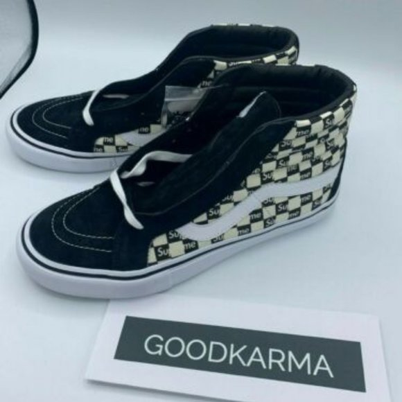 Vans Sk8-Hi Supreme Black Checker Logo (Limited Ed - Picture 1 of 5